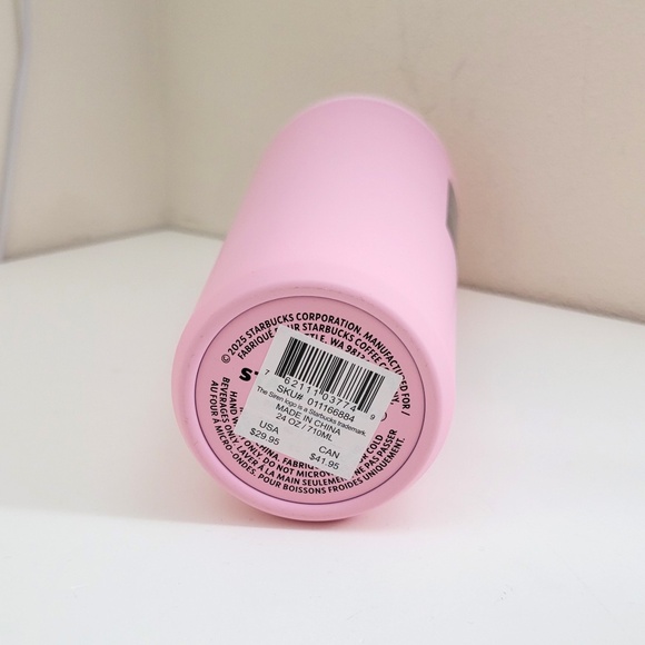 Starbucks Twist-to-Seal Pink Cherry Blossom Soft Insulated Cold Cup 24oz Tumbler - Picture 6 of 6